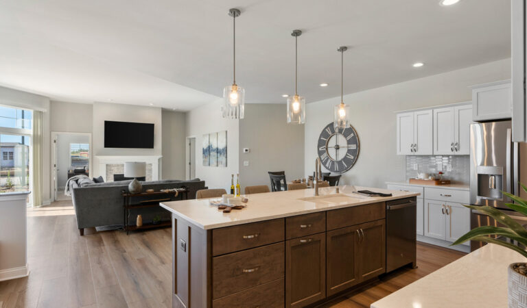 The Grafton Tartan Kitchen in View of Living Room