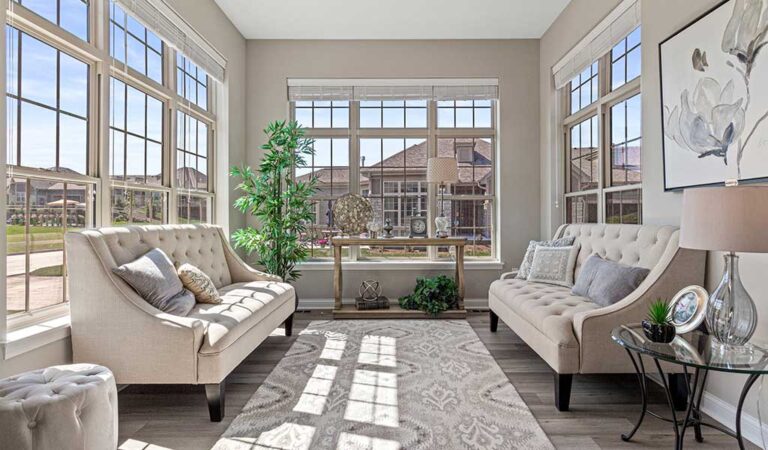 The Tartan model home interior, sunroom